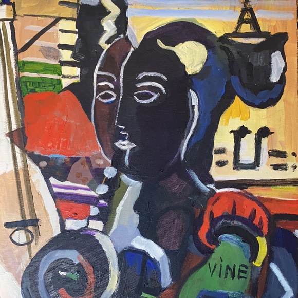 . Mladen Novak Original Abstract Cubist Painting - Picture 3 of 7